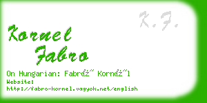 kornel fabro business card